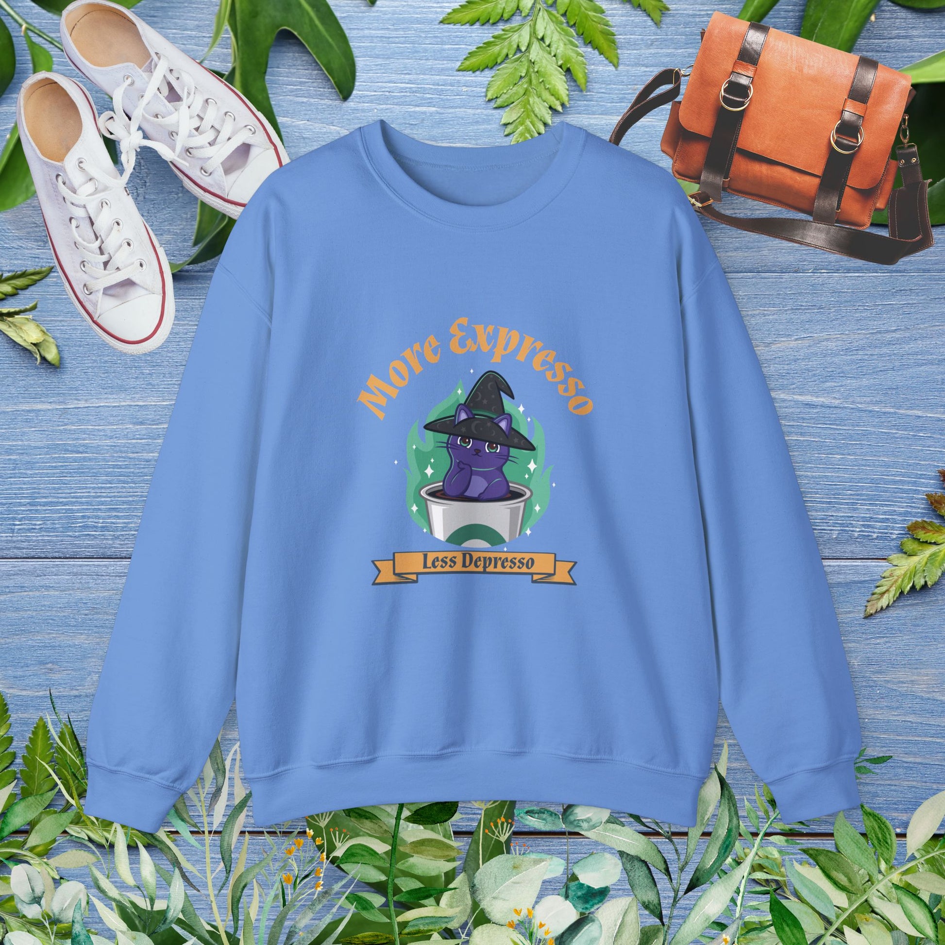 More Expresso Cat Crewneck Sweatshirt - furevermama