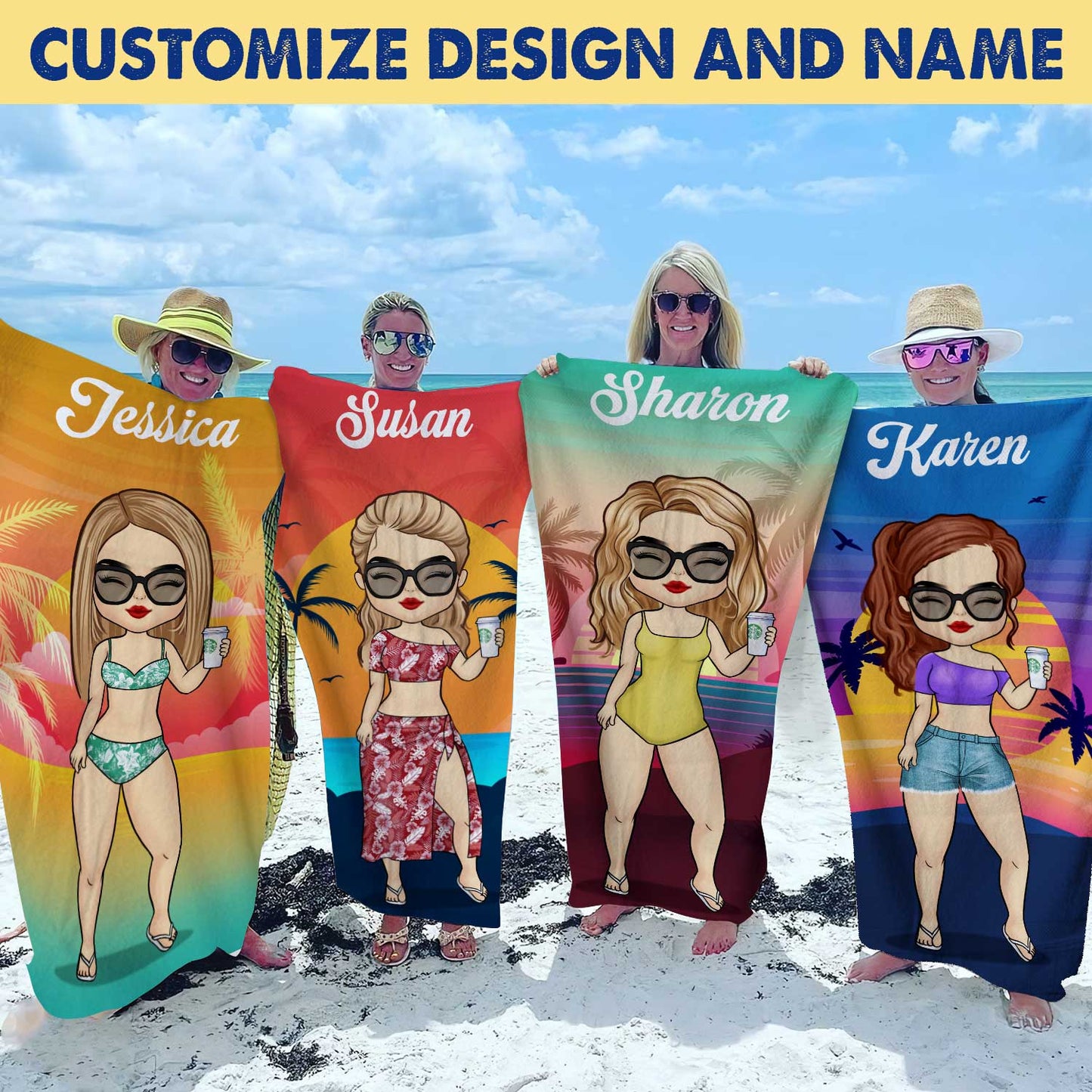 Personalized Beach Towel - Gift For Friends & Family