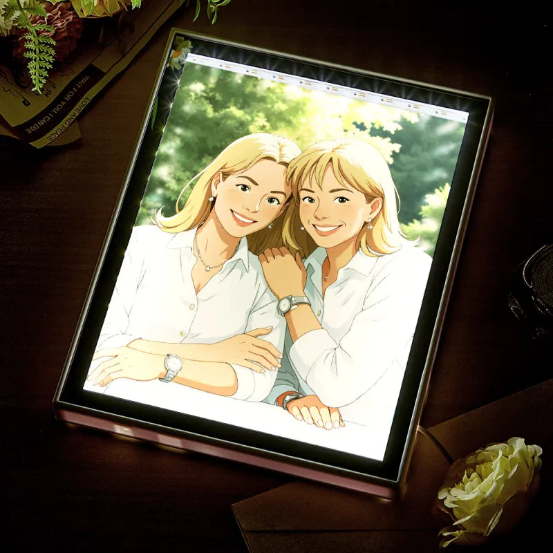 Custom Art Style Photo Mirror Night Light - furevermama