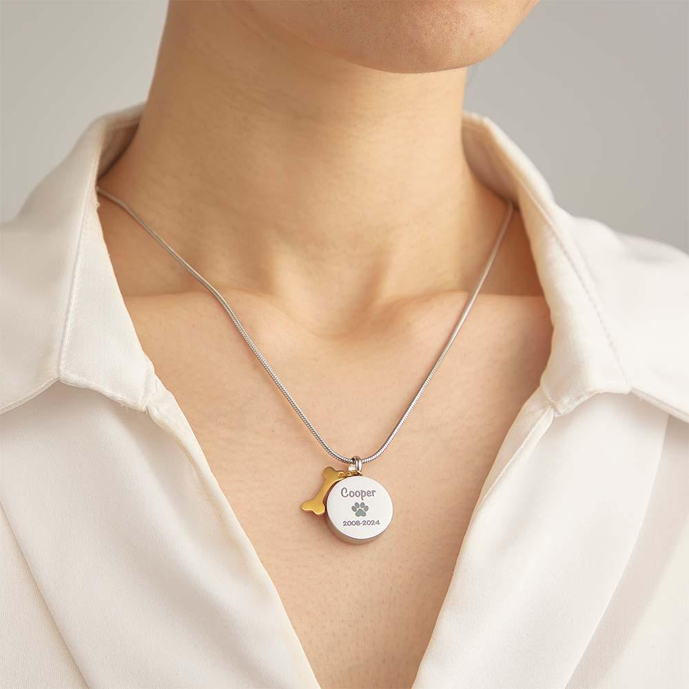 Personalized Engraved Pet Ashes Necklace for Dog Cat Pet Lovers - furevermama
