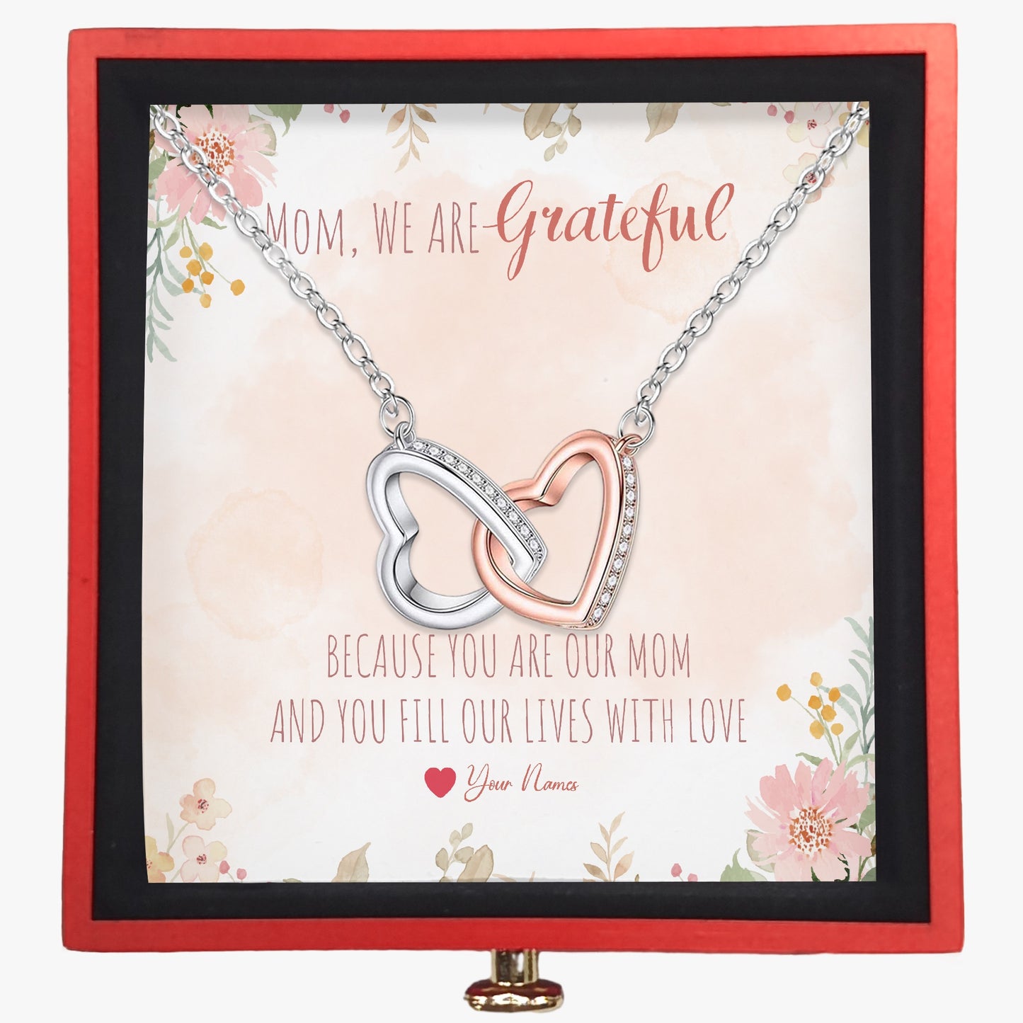 Connected Hearts Necklace With Mother's Gift Card - furevermama