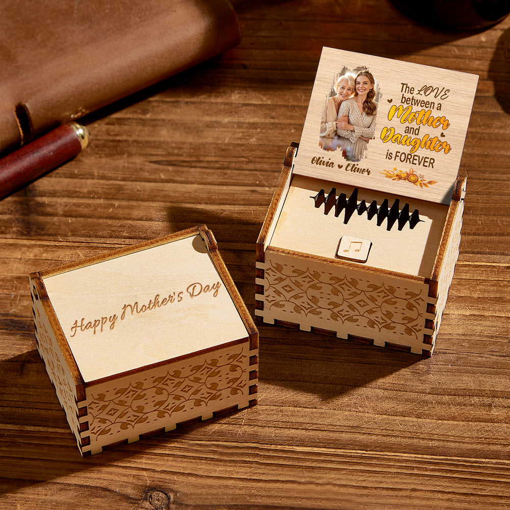 Mother and Daughter Personalized Wooden Music Box Gift