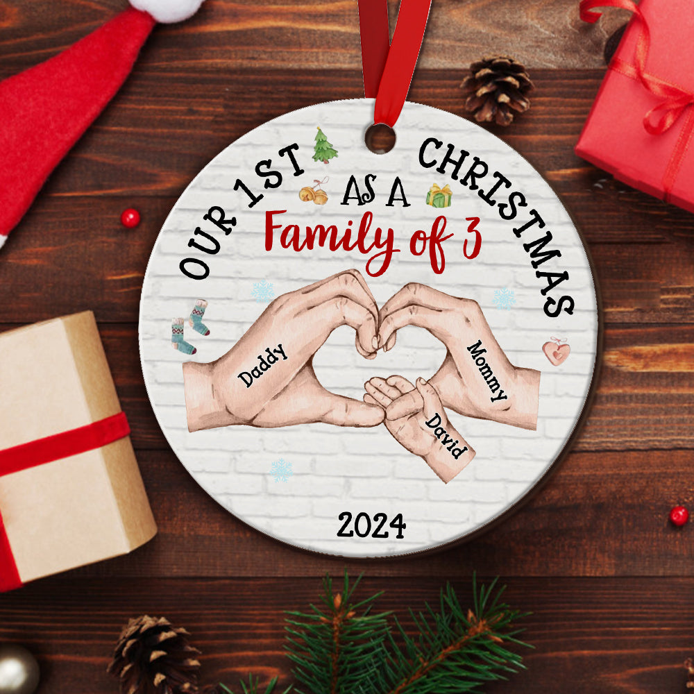 Personalized Baby's First Christmas As A Family Ornament