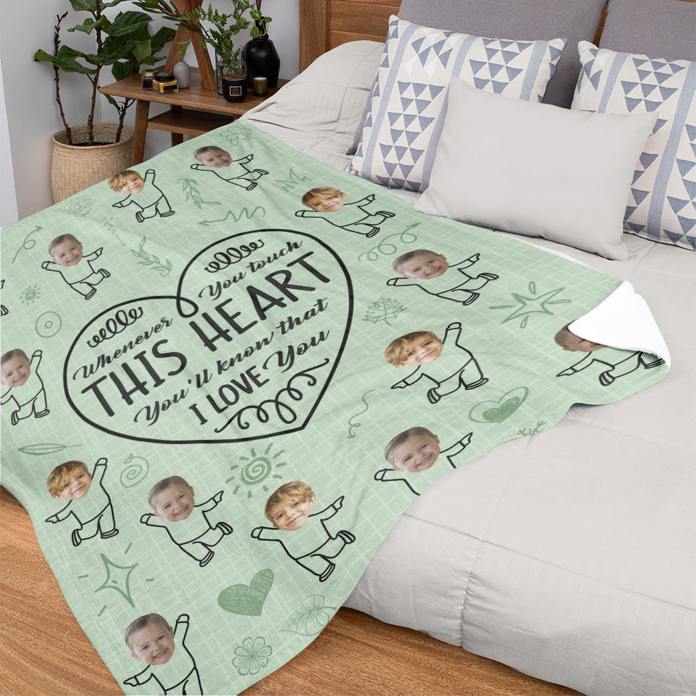 Cute Custom Face Love You Blanket - furevermama