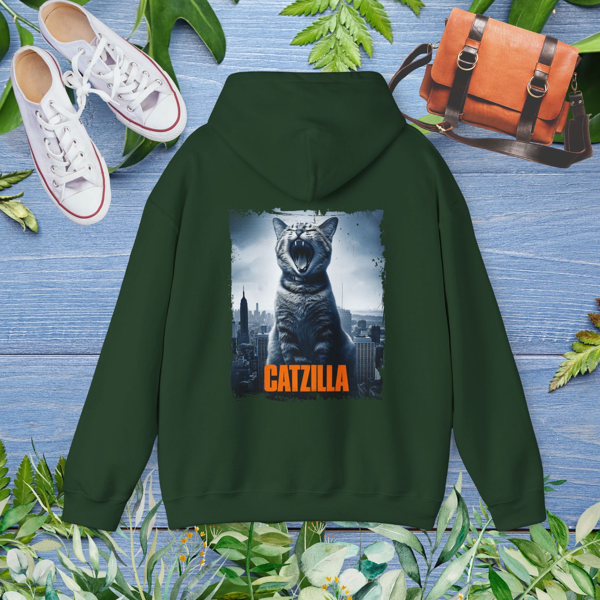 Catzilla Unisex Hoodie (Back Print) - furevermama