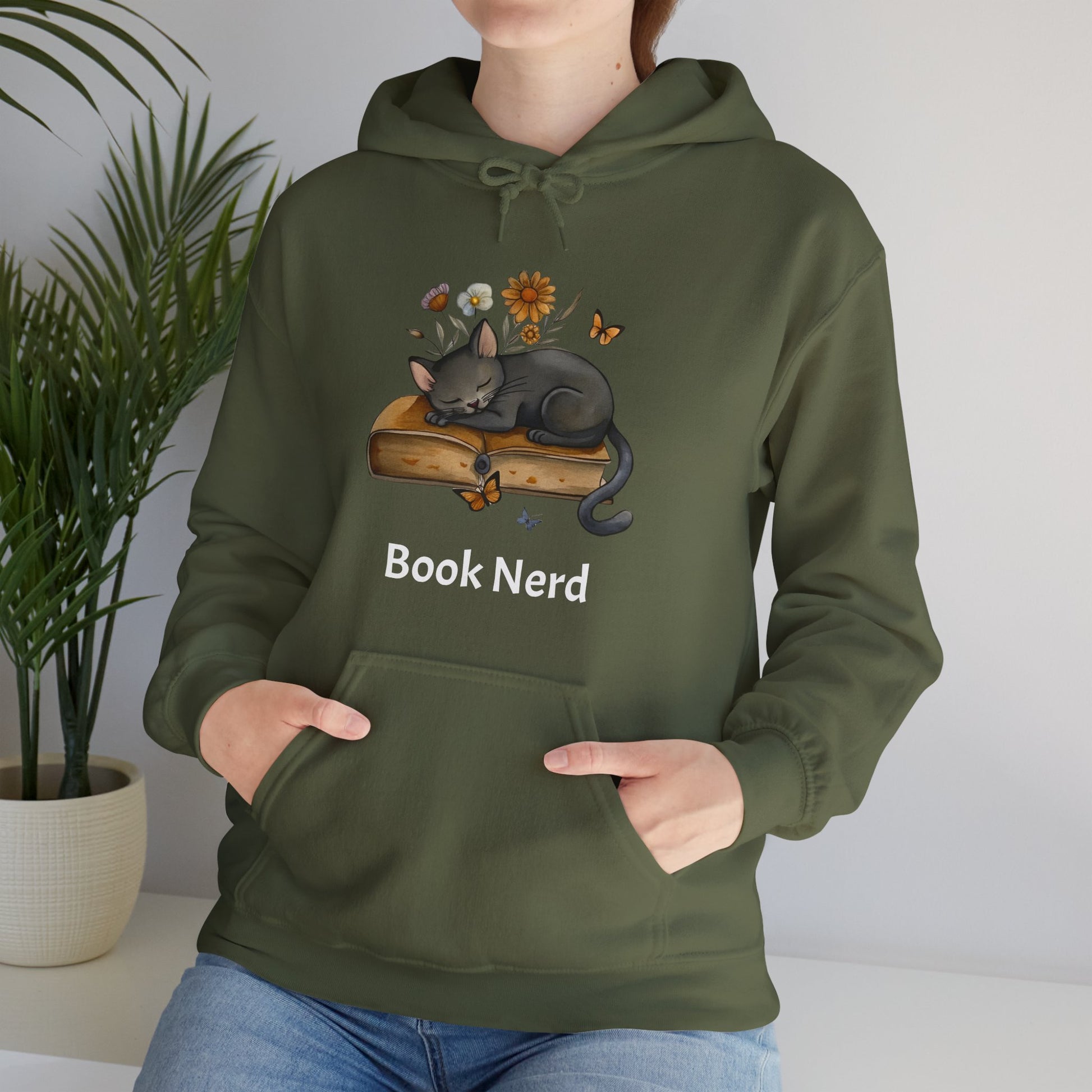 Cat The Book Nerb Unisex Hoodie - furevermama