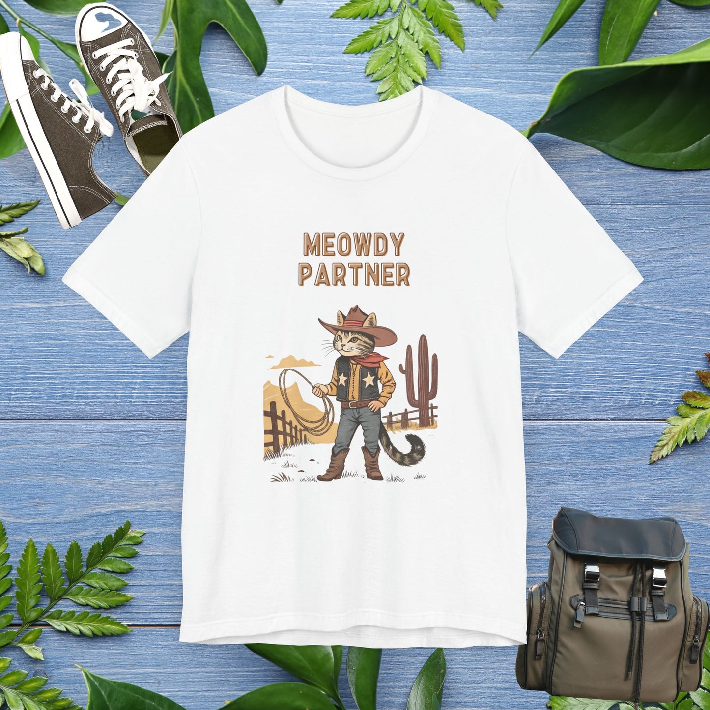 The Meowdy Partner - Cowboy Cat Image T-Shirt - furevermama