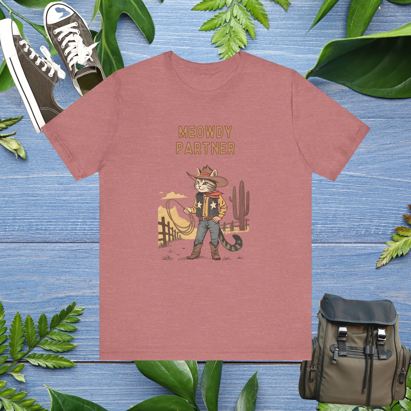 The Meowdy Partner - Cowboy Cat Image T-Shirt - furevermama
