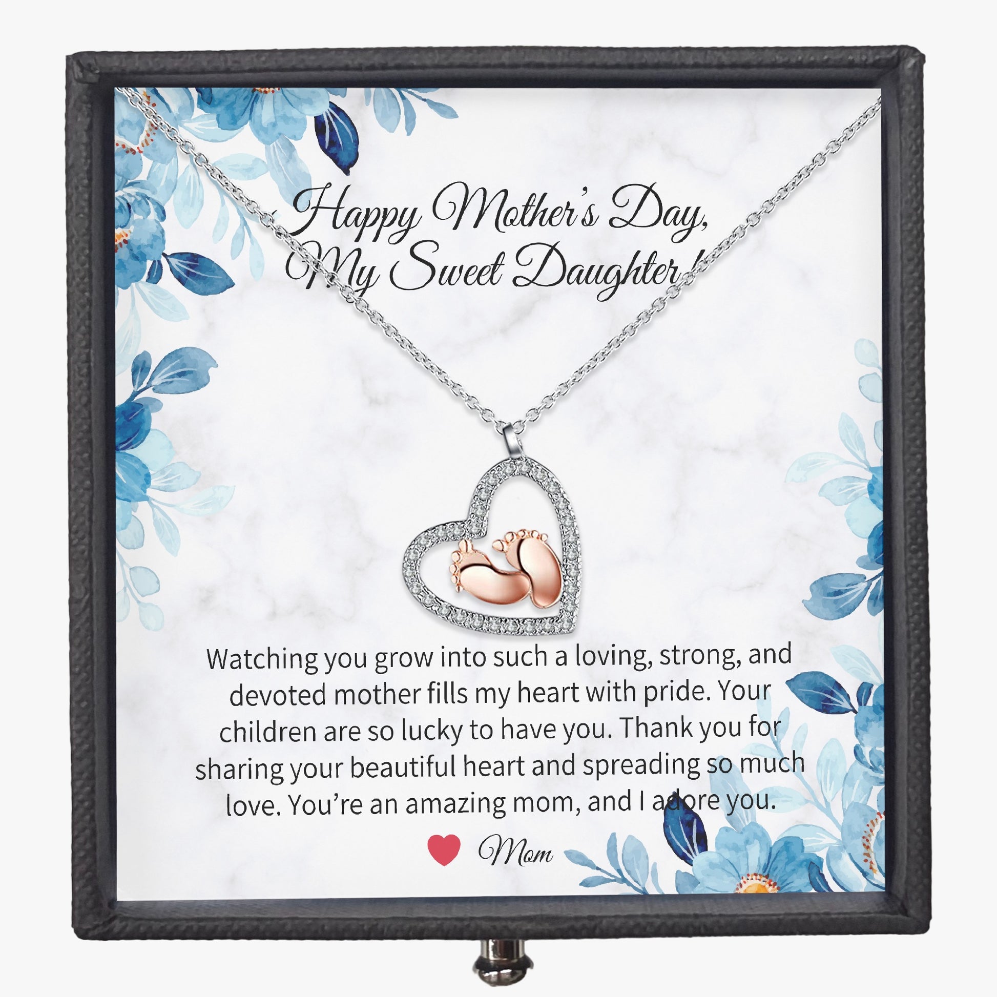 Baby Feet Necklace with Gift Box - Mother to Daughter - Mother's Day - furevermama