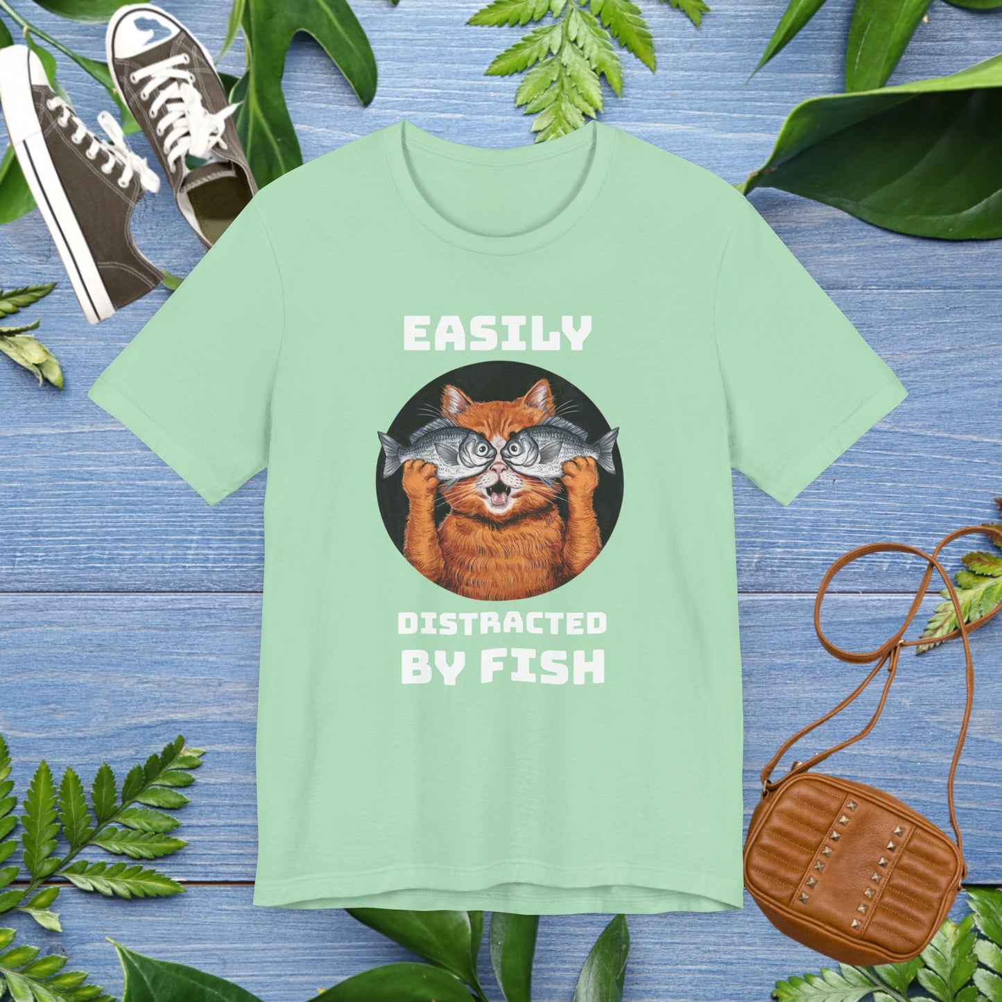 Easily Distracted by Fish, Cat T-Shirt - furevermama