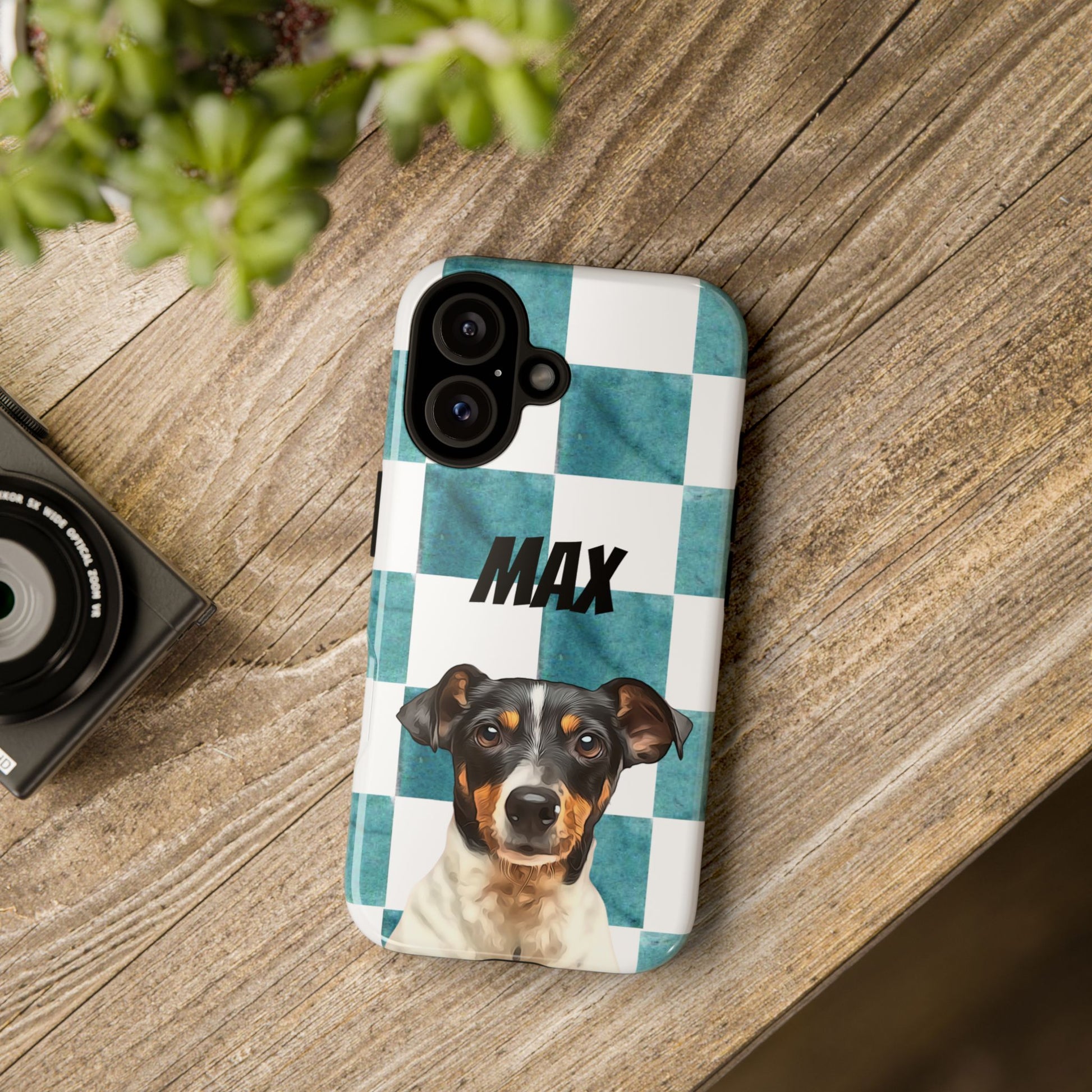 Custom Pet Portrait Phone Case, Checker Edition - furevermama