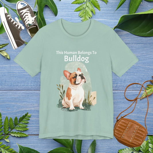 This Human Belongs To Bulldog Jersey Tee - furevermama