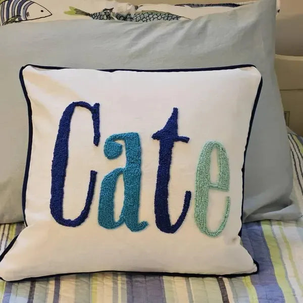 Custom Name Punch Needle Pillow Case (Insert Not Included)