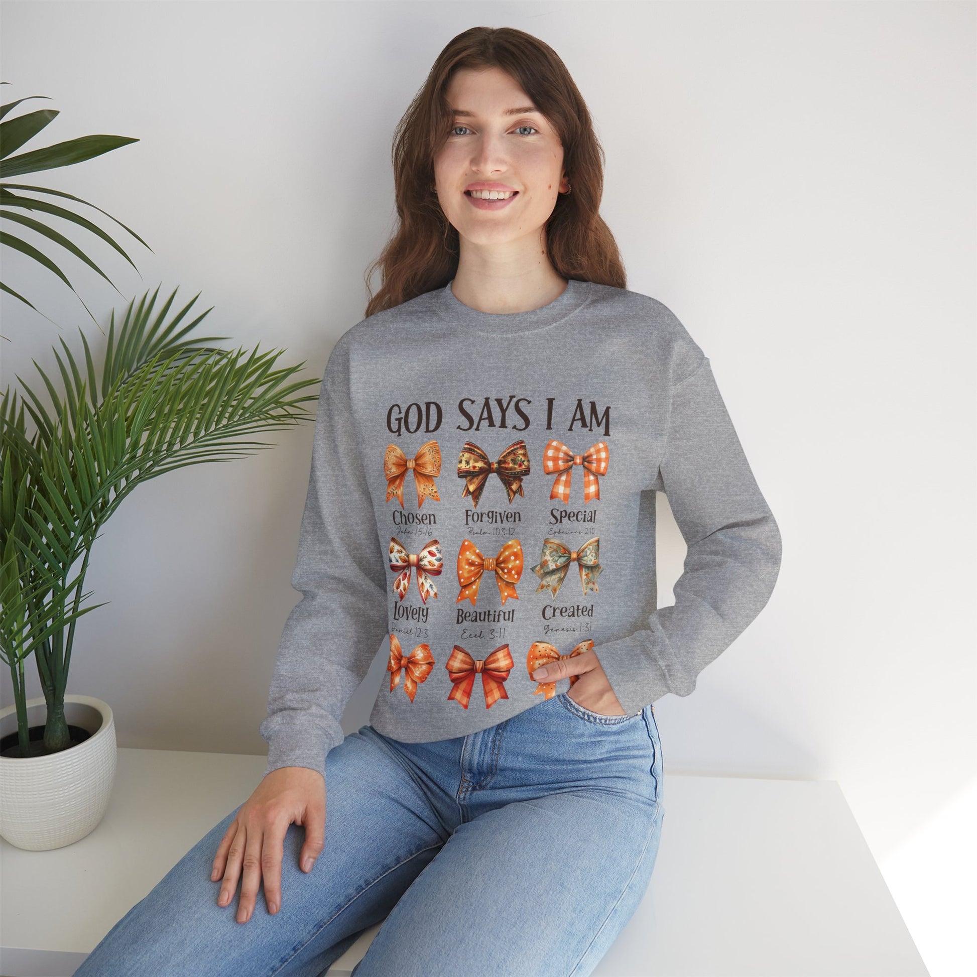 God Says I Am Crewneck Sweatshirt - furevermama