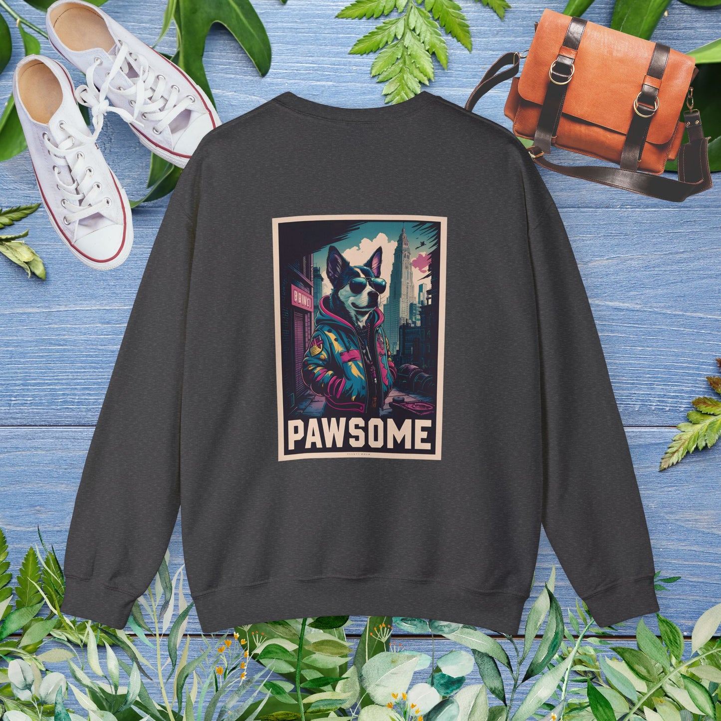 Pawsome Dog Crewneck Sweatshirt (Double Sided) - furevermama