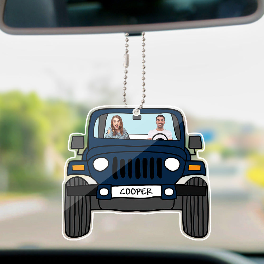 Personalized Photo Jeep Ornament