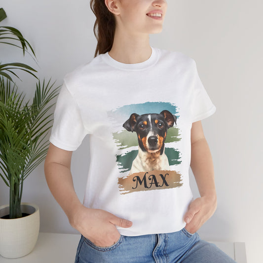 Custom Pet Portrait T-Shirt, Green Brush Edition - furevermama