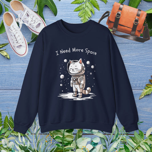 Space Cat Unisex Heavy Blend Crewneck Sweatshirt - furevermama
