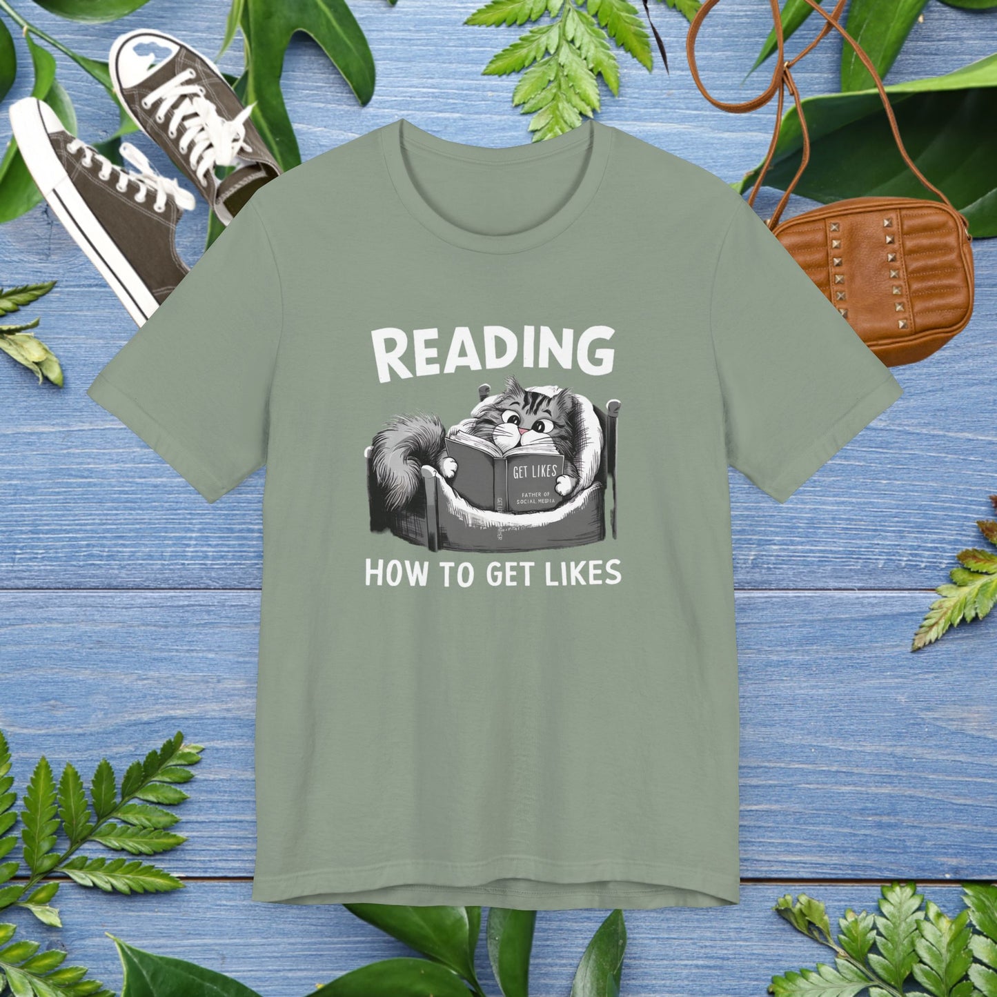 Cat Reading How To Get Likes Unisex Jersey Short Sleeve Tee - furevermama