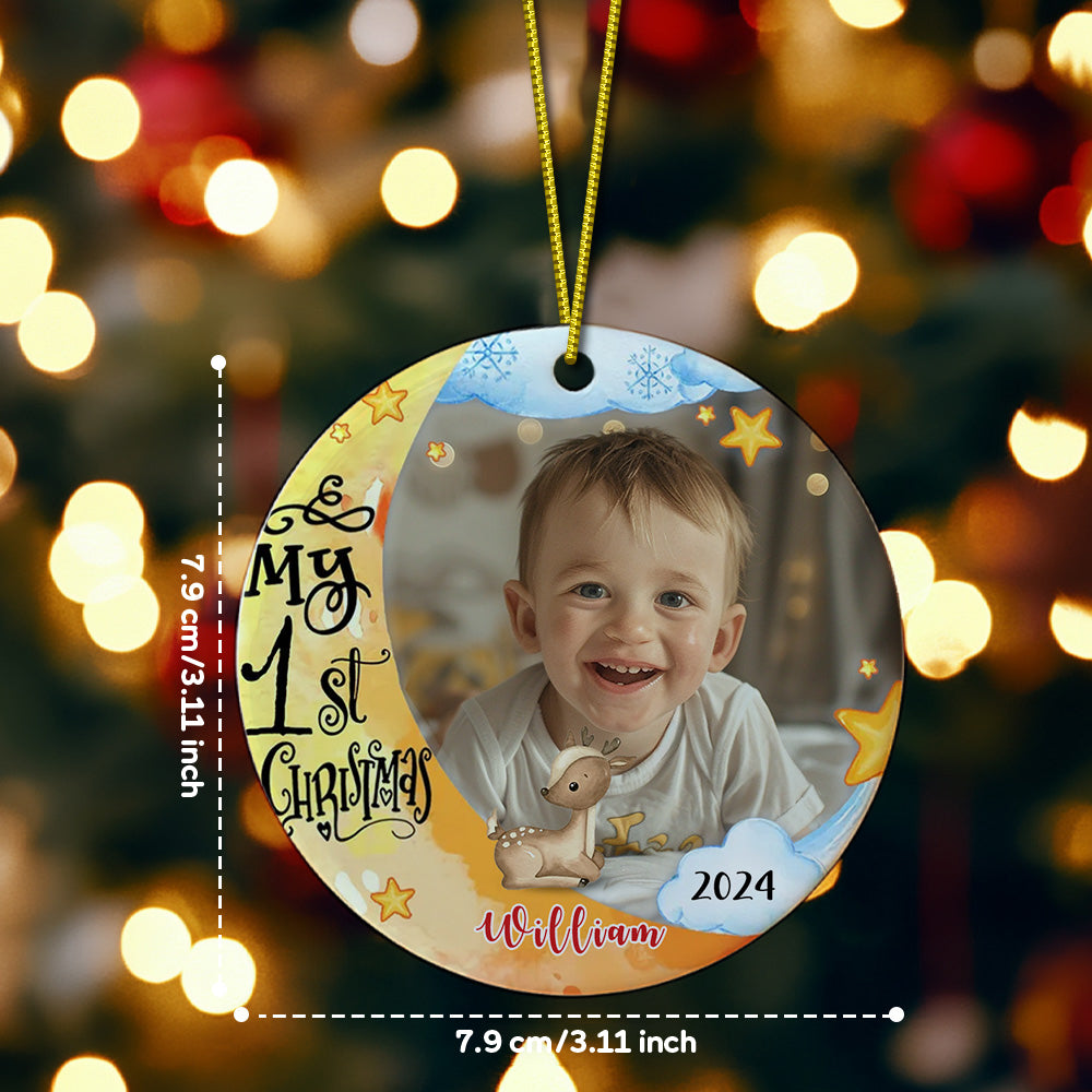 Baby's First Christmas Ornament - Personalised Photo Gift for Baby - furevermama