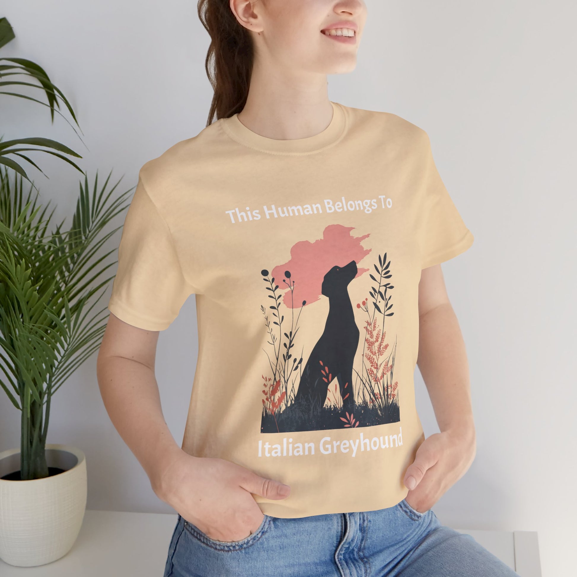 This Human Belongs To Italian Greyhound Jersey Tee - furevermama