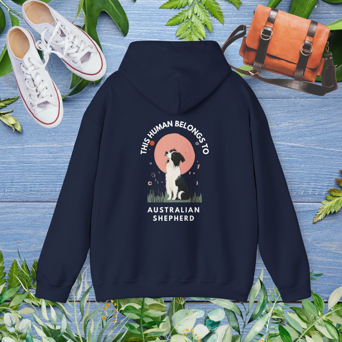 This Human Belongs To Australian Shepherd Unisex Hoodie - furevermama