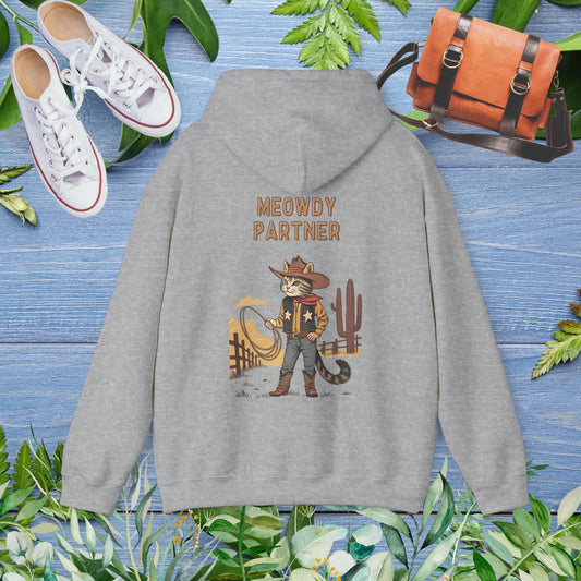 The Meowdy Partner Cat Unisex Hoodie (Back Print) - furevermama