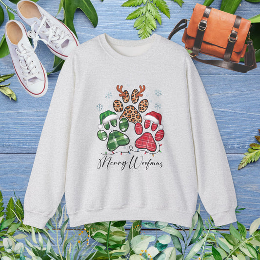 Merry Woofmas Pawprint Unisex Sweatshirt - furevermama