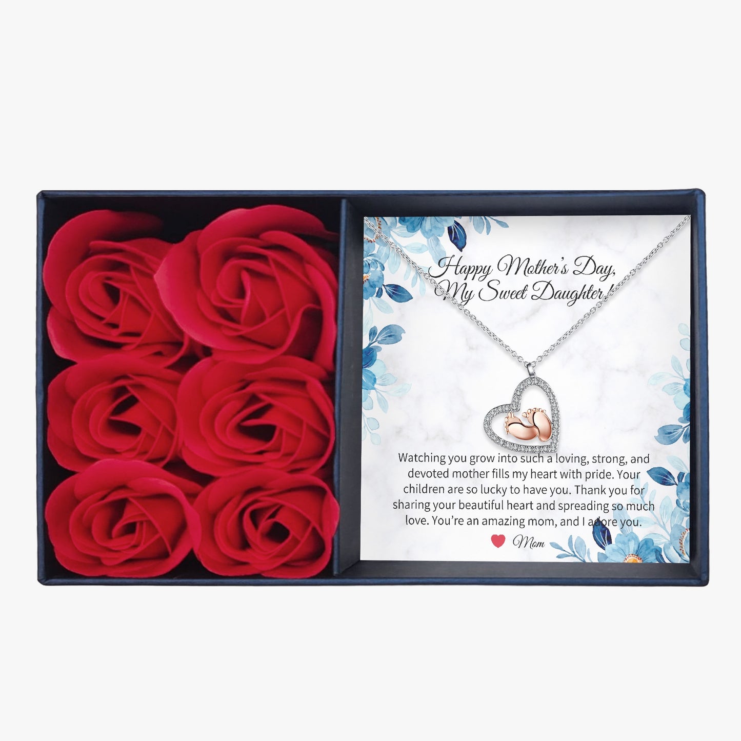 Baby Feet Necklace with Gift Box - Mother to Daughter - Mother's Day - furevermama