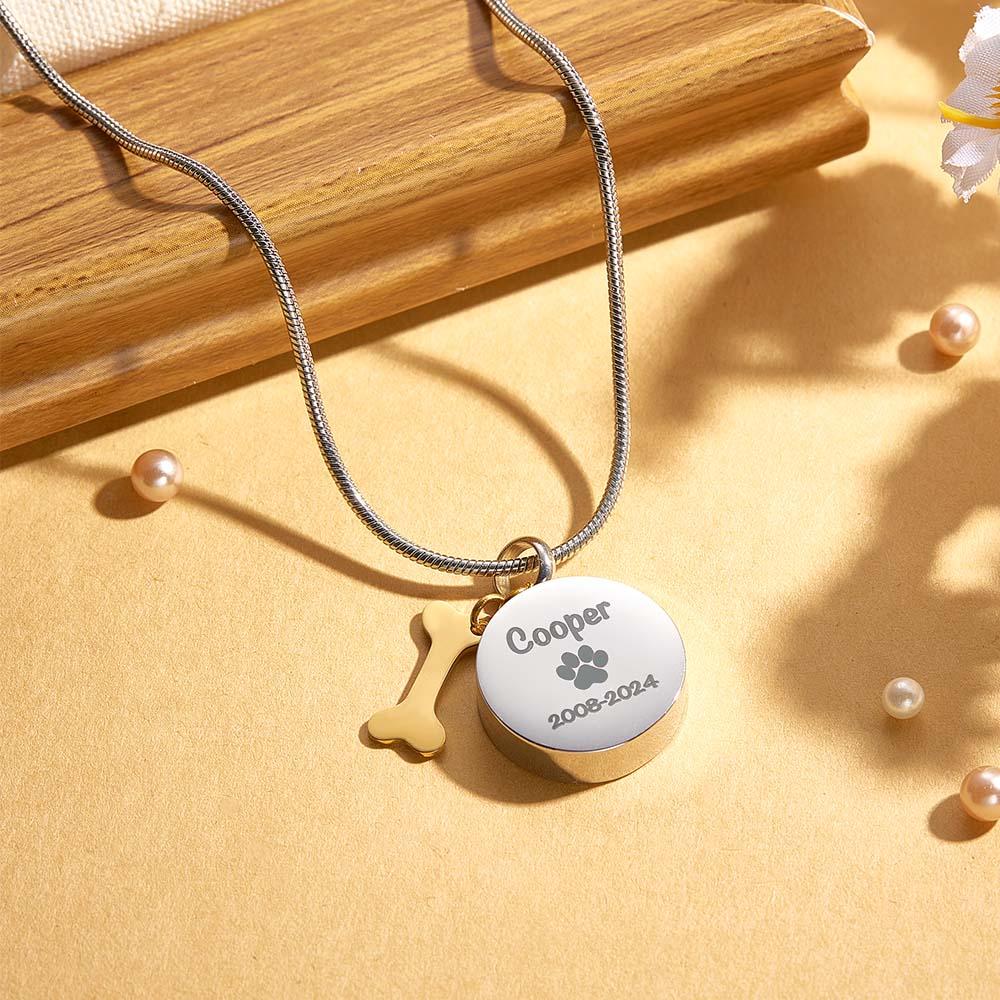 Personalized Engraved Pet Ashes Necklace for Dog Cat Pet Lovers - furevermama
