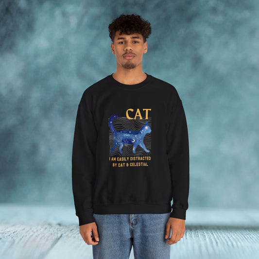 Cat and Celestial Crewneck Sweatshirt - furevermama