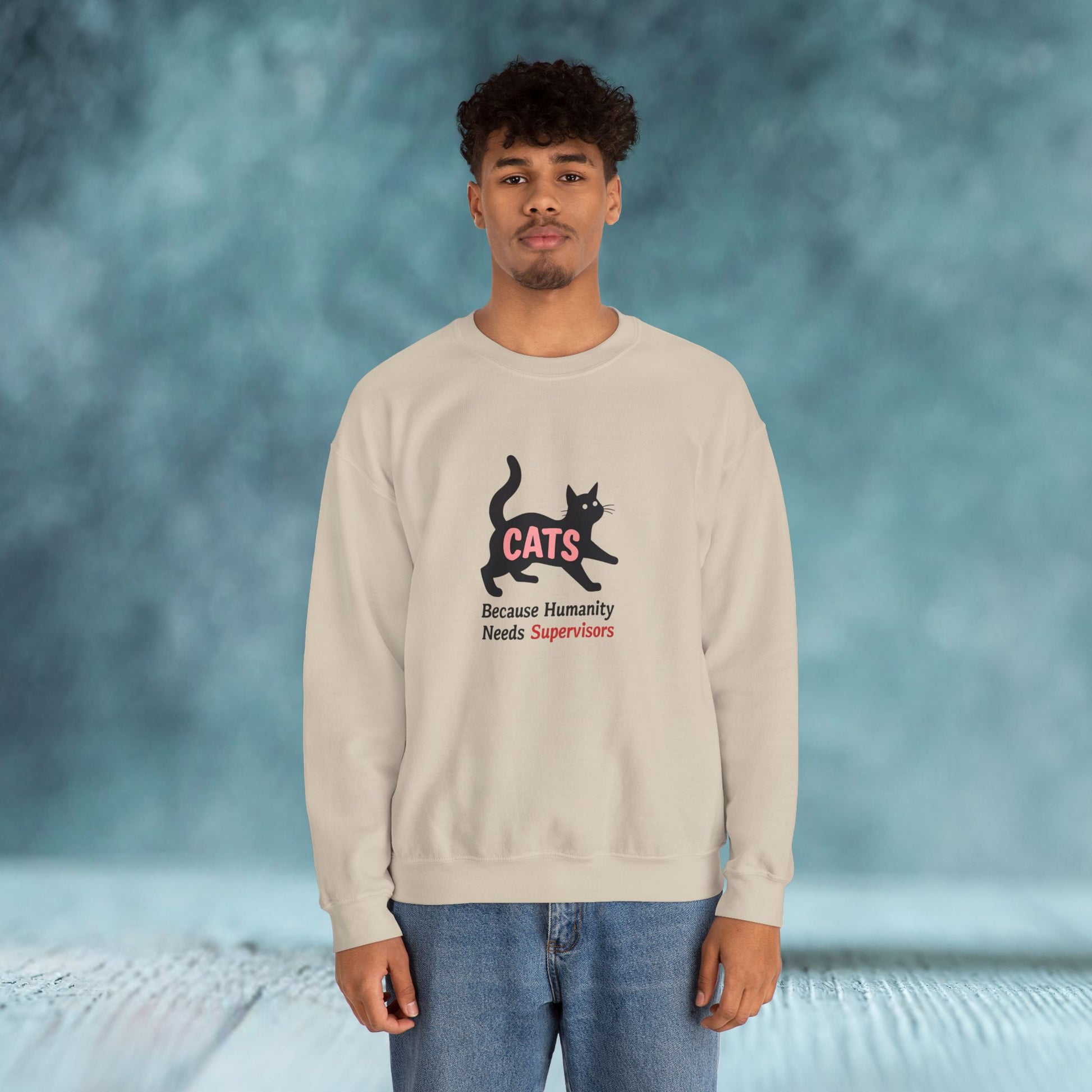 Cat Unisex Sweatshirt - Humanity Needs Supervisors - furevermama