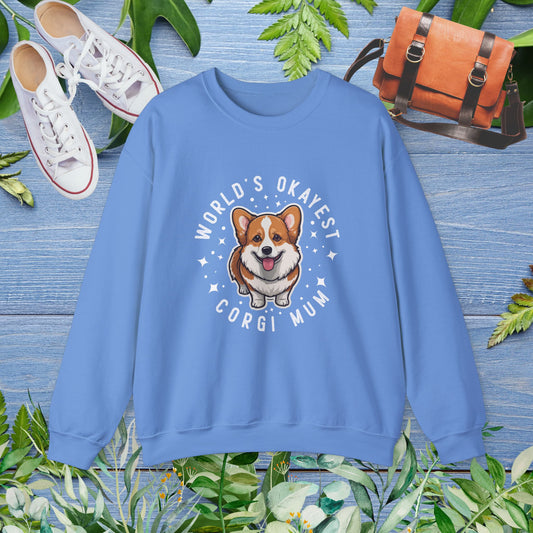 World's Okayest Corgi Mum Crewneck Sweatshirt - furevermama