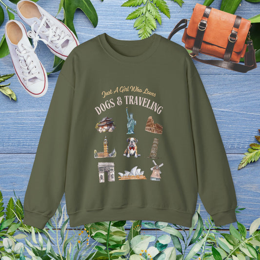 (Custom) Just A Girl Who Loves Dogs and Traveling Sweatshirt - furevermama