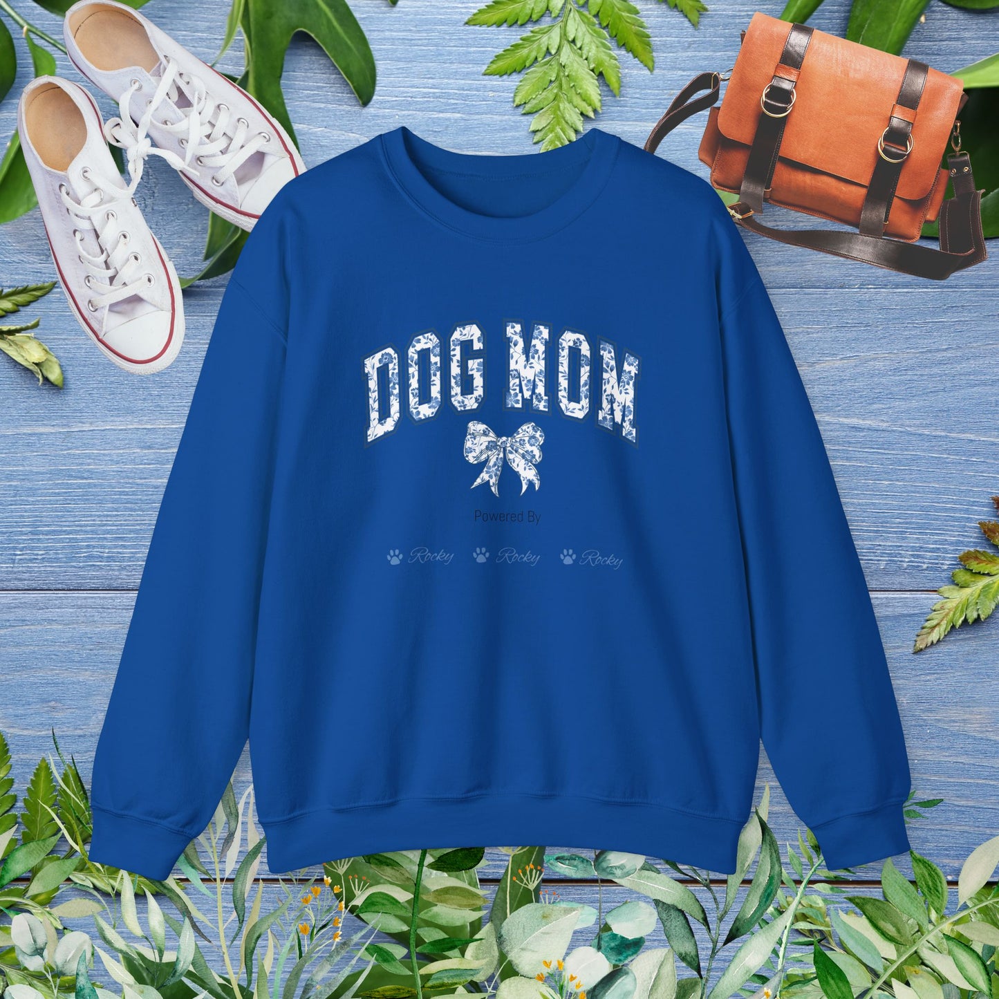 Dog Mom Powered by Dogs Crewneck Sweatshirt - furevermama