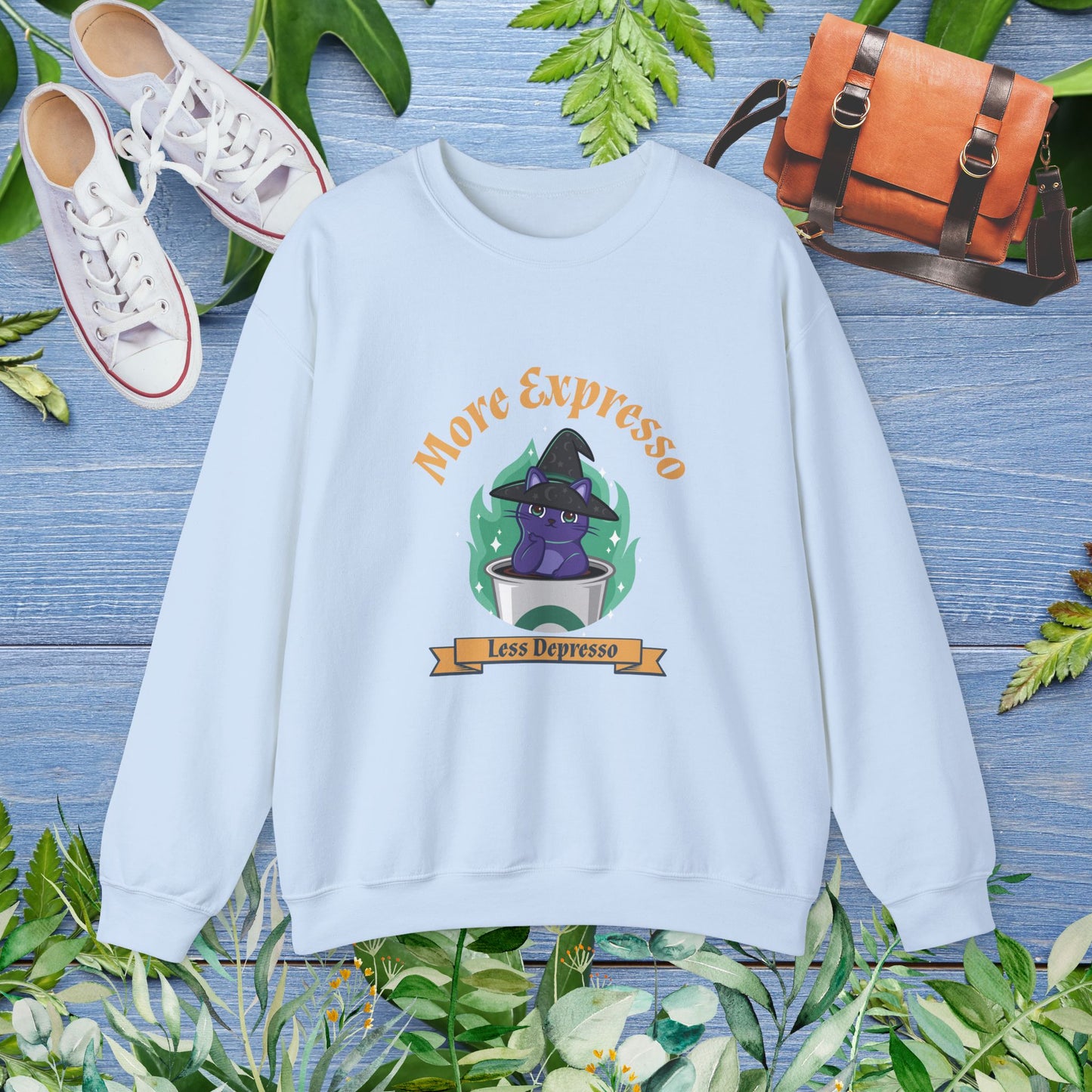 More Expresso Cat Crewneck Sweatshirt - furevermama