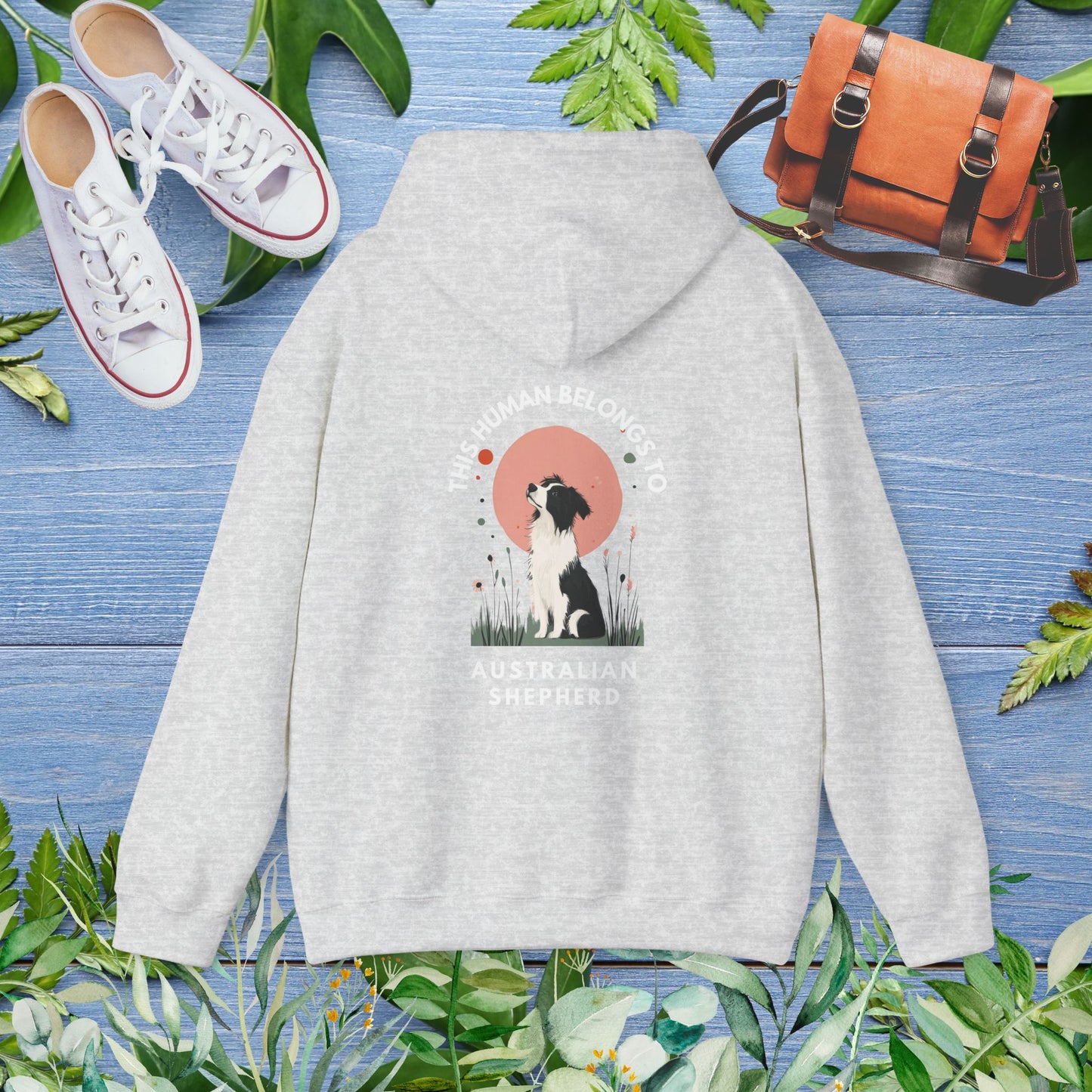 This Human Belongs To Australian Shepherd Unisex Hoodie - furevermama