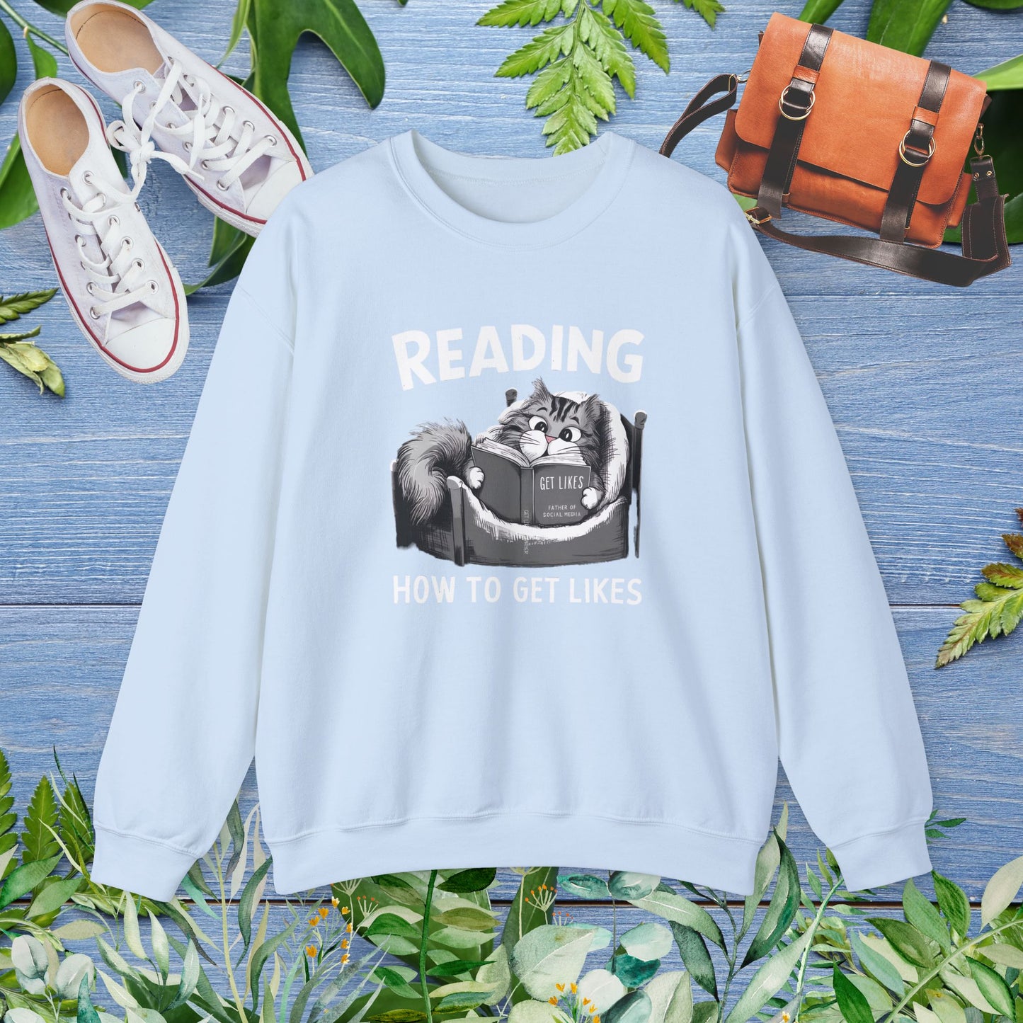 Cat Reading Book 'How to Get Like' Sweatshirt - furevermama
