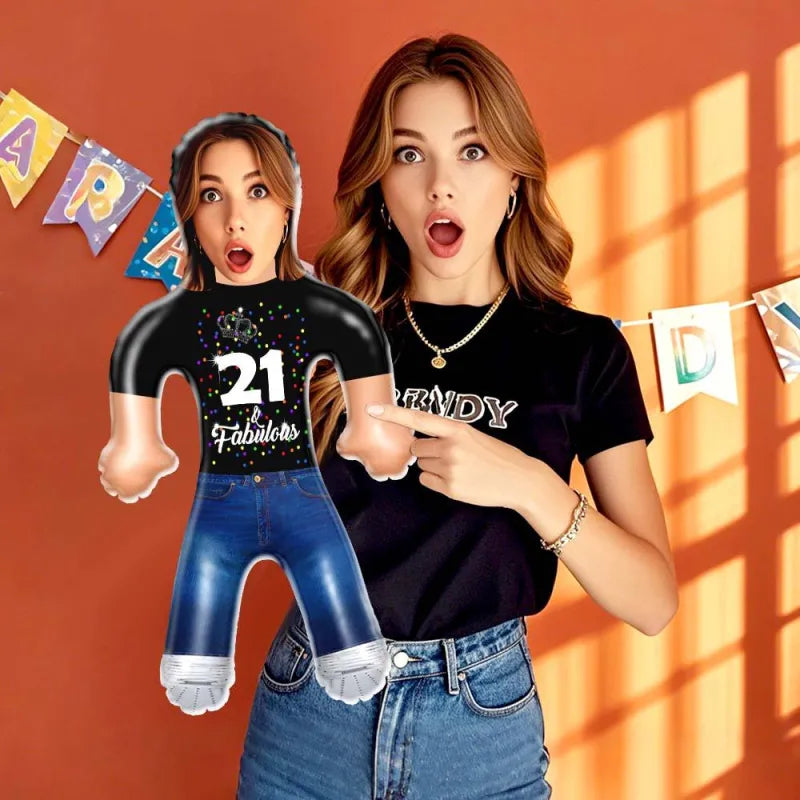Custom Face 21th Birthday Inflatable Balloon - furevermama