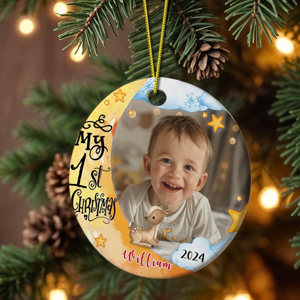 Baby's First Christmas Ornament - Personalised Photo Gift for Baby - furevermama