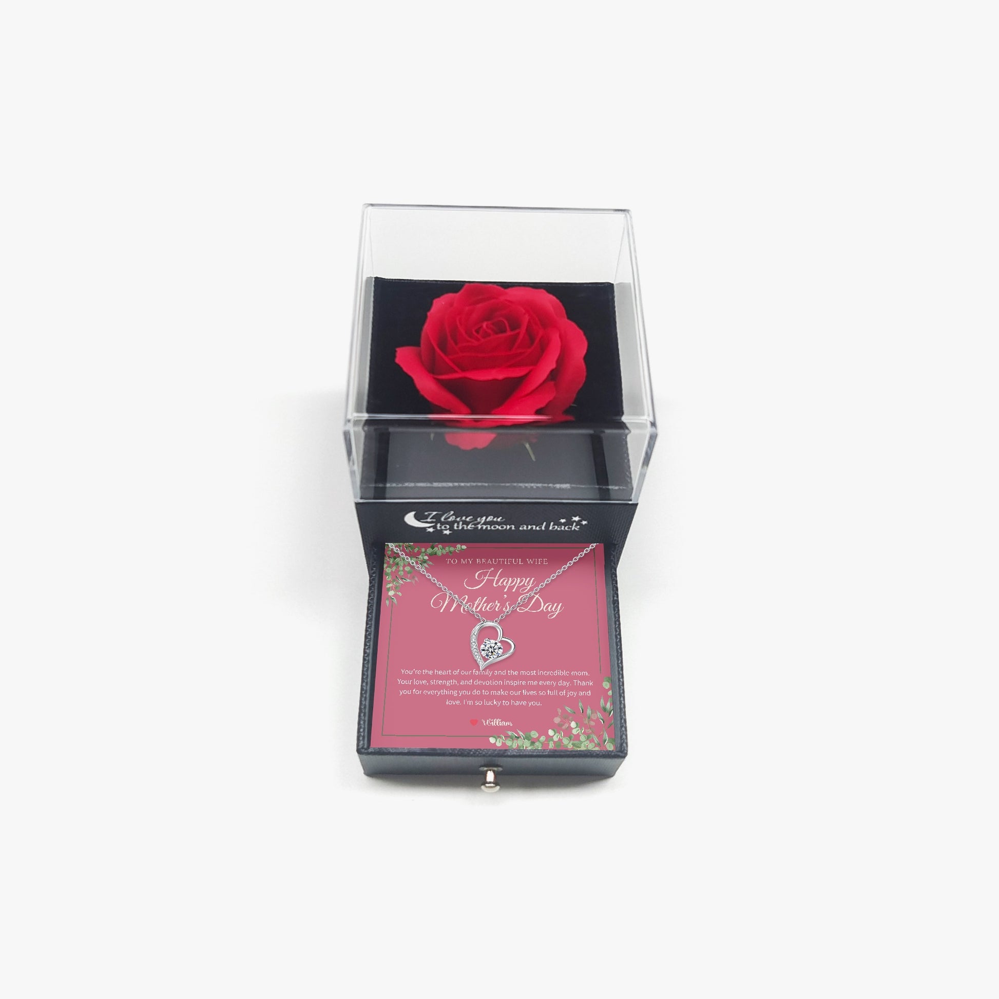 Zirconia Necklace with Gift Box - To My Beautiful Wife - furevermama