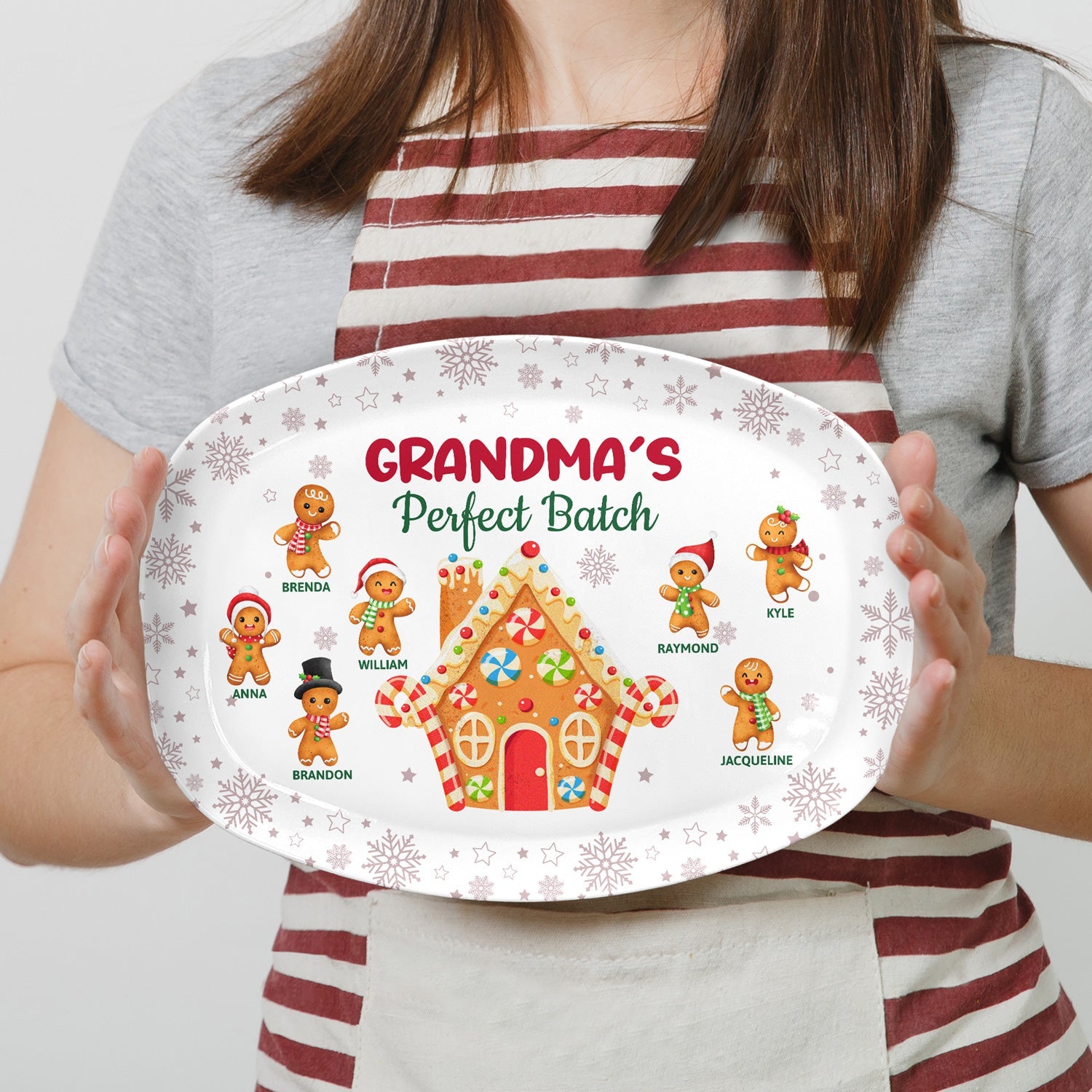 Grandma's Perfect Batch - Christmas, Loving Gift For Mom, Grandma, Grandparents, Family - Personalized Plate - furevermama