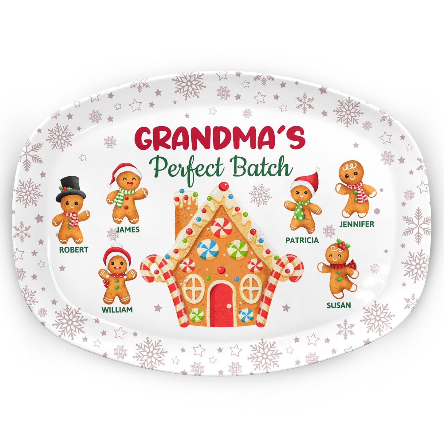 Grandma's Perfect Batch - Christmas, Loving Gift For Mom, Grandma, Grandparents, Family - Personalized Plate - furevermama