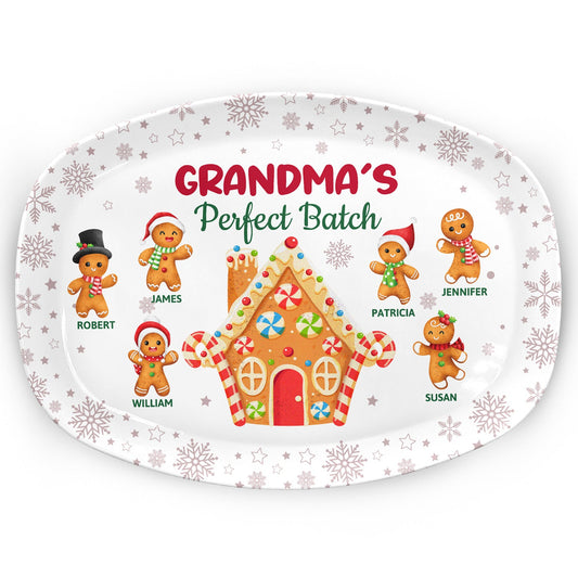 Grandma's Perfect Batch - Christmas, Loving Gift For Mom, Grandma, Grandparents, Family - Personalized Plate - furevermama