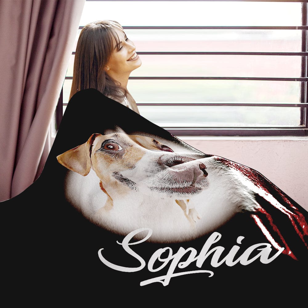 Personalized Name Dog Pet Human Portrait Blanket - furevermama