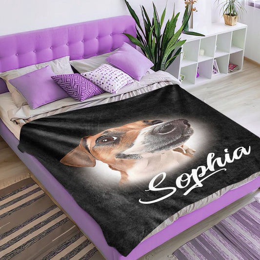Personalized Name Dog Pet Human Portrait Blanket - furevermama