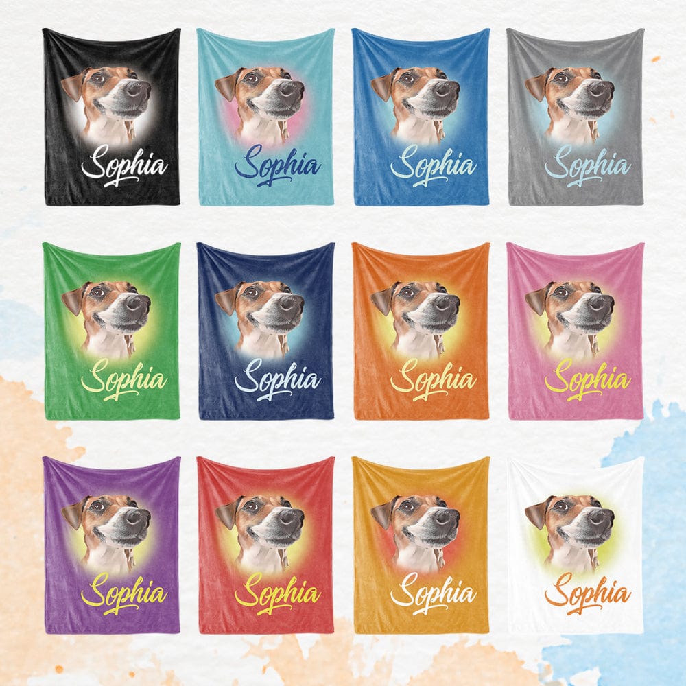 Personalized Name Dog Pet Human Portrait Blanket - furevermama