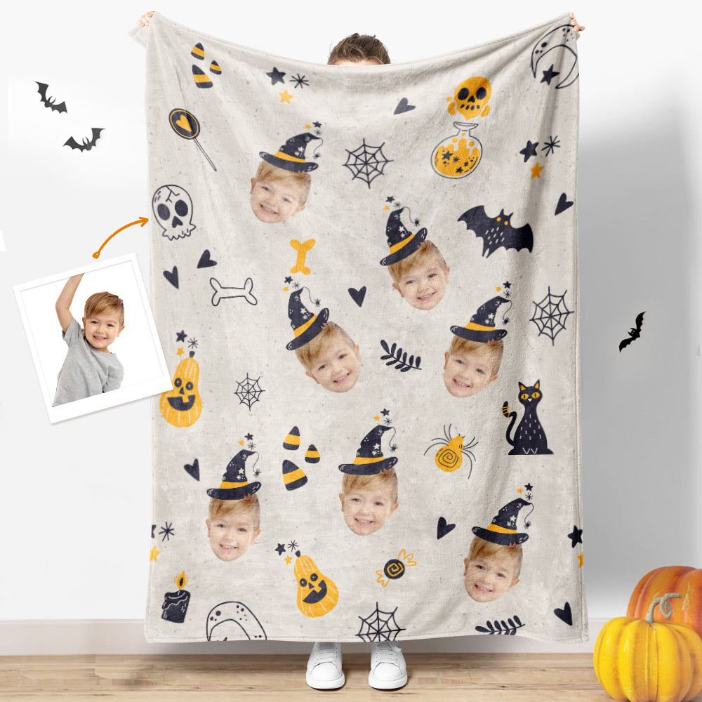 Halloween Theme Custom Face Blanket