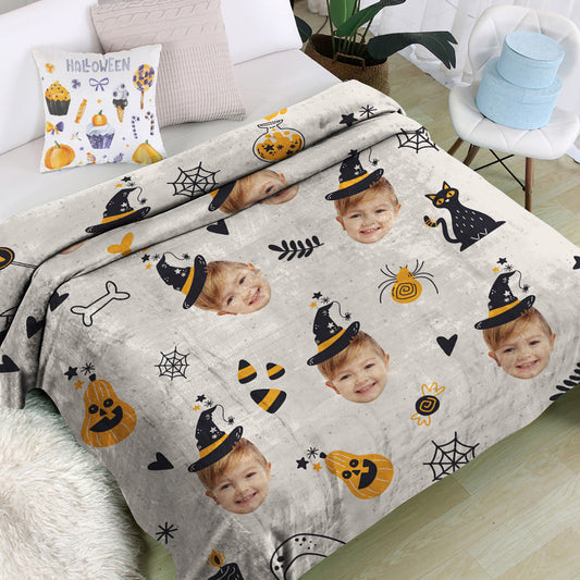 Halloween Theme Custom Face Blanket