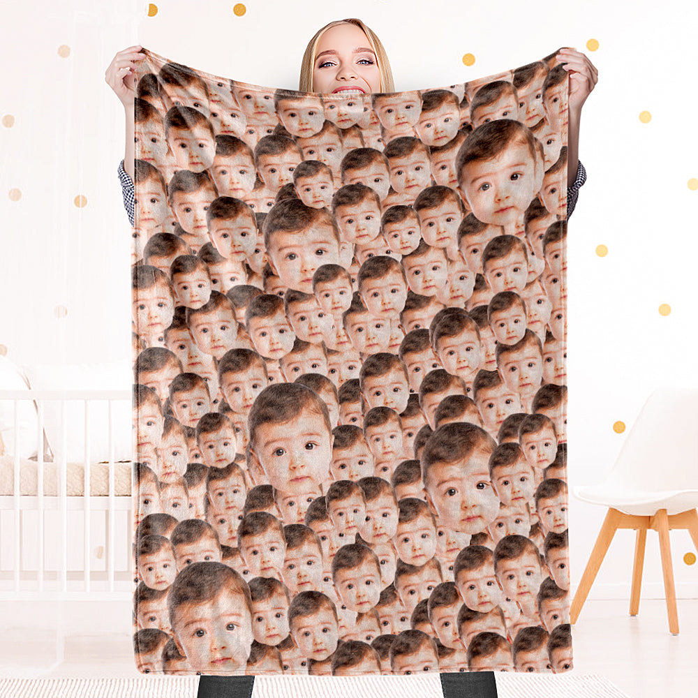 All Over Custom Face Funny Blanket - furevermama